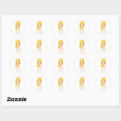 Sticker Rond Blonde Girl (Feuille)