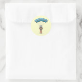 Sticker Rond Blonde Girl Sky Diver (Sac)