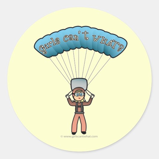 Sticker Rond Blonde Girl Sky Diver (Devant)