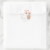 Sticker Rond Blonde Ours Teddy Bearly Wait Baby shower rose (Sac)