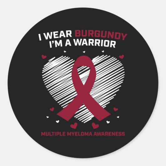 Sticker Rond Blood Cancer Warrior Multiple Myeloma Awareness Pr (Devant)