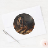 Sticker Rond Bloodhound Citrouilles Halloween effrayant (Enveloppe)
