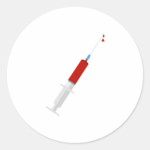 Sticker Rond Bloody Syringe