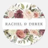Sticker Rond Bloom rustique | Aquarelle florale (Devant)