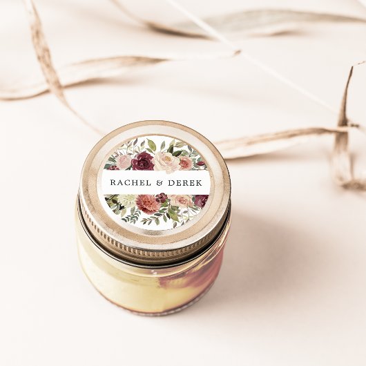 Sticker Rond Bloom rustique | Aquarelle florale