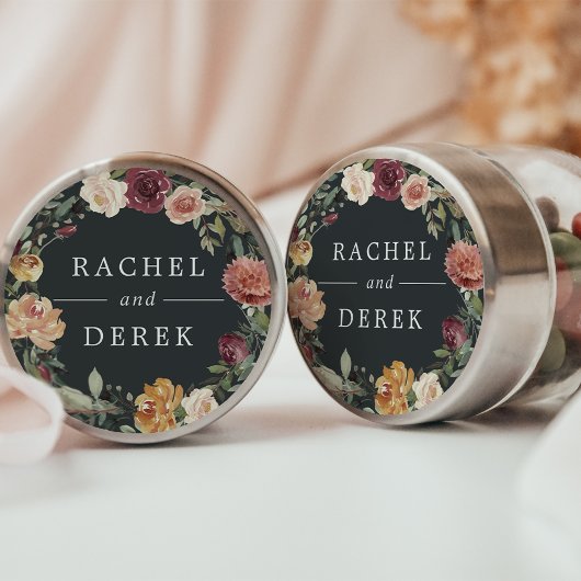 Sticker Rond Bloom rustique | Floral Mariage de couronne