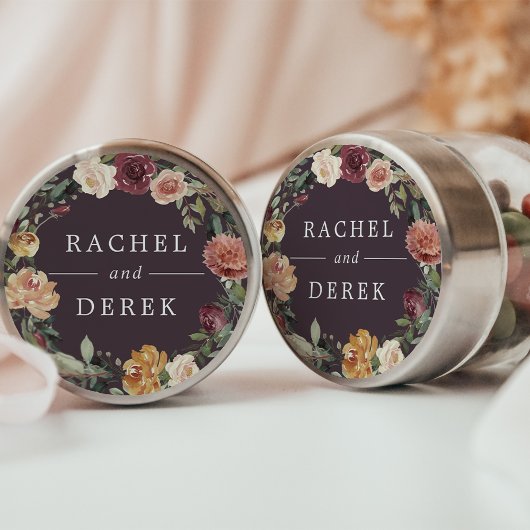 Sticker Rond Bloom rustique | Floral Mariage de couronne