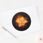 Sticker Rond Blooming Fire Rose (Enveloppe)