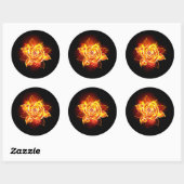 Sticker Rond Blooming Fire Rose (Feuille)