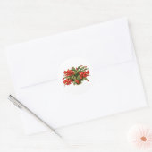 Sticker Rond Blooming Red Christmas Cactus Plant  (Enveloppe)
