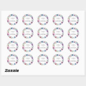 Sticker Rond Blooms de minuit | Couronne florale (Feuille)