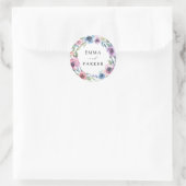 Sticker Rond Blooms de minuit | Couronne florale (Sac)