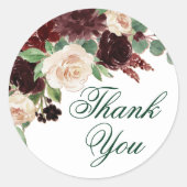 Sticker Rond Blooms rustiques | Terracotta et Marsala Merci (Devant)