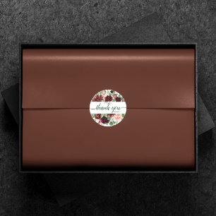 Sticker Rond Blooms rustiques   Terracotta et Marsala Merci