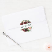 Sticker Rond Blooms rustiques | Terracotta Marsala Enregistrer  (Enveloppe)