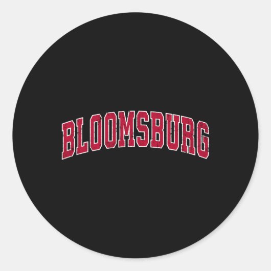 Sticker Rond Bloomsburg Pennsylvanie Pa Sports Red (Devant)