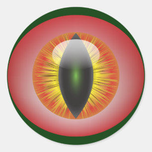 Sticker Rond Blooshot Eyeball Orange Iris Slit Pupil