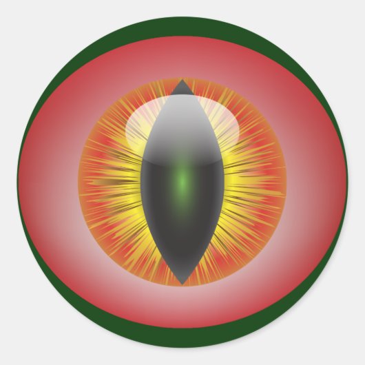Sticker Rond Blooshot Eyeball Orange Iris Slit Pupil (Devant)