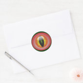 Sticker Rond Blooshot Eyeball Orange Iris Slit Pupil (Enveloppe)