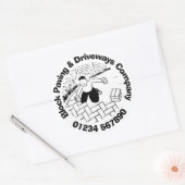 Sticker Rond Bloquer les ouvriers du pavage et de l'allée (Enveloppe)