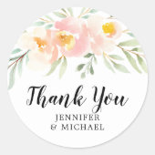 Sticker Rond Blossom Mariage Merci Favoriser l'autocollant rond (Devant)
