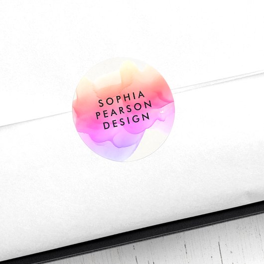 Sticker Rond Blot d'aquarelle Pastel