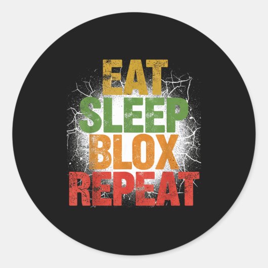 Sticker Rond Blox Gaming _ Eat Sleep Blox Repeat _ Kids Gaming (Devant)