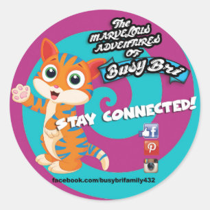 Sticker rond Blu The Cat