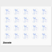 Sticker Rond Blue a Bow C'est un Baby shower garçon (Feuille)