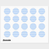 Sticker Rond Blue and white diamond pattern (Feuille)