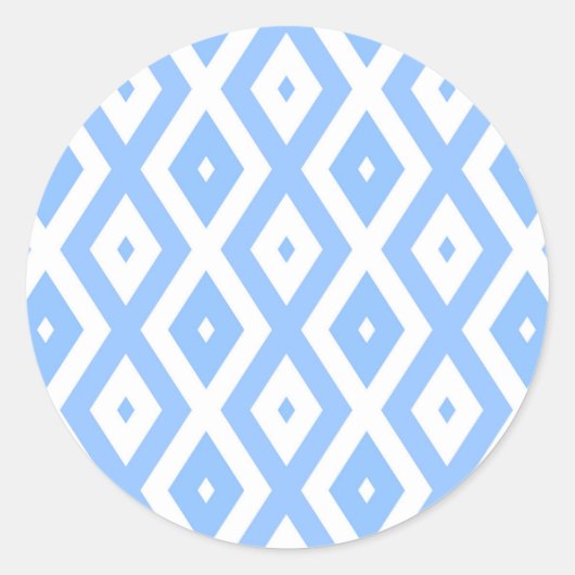 Sticker Rond Blue and white diamond pattern (Devant)