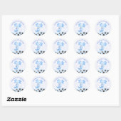Sticker Rond Blue Axolotl Bubble Milk Boba Tea Anniversaire (Feuille)