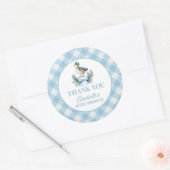 Sticker Rond Blue Baby Boy Mallard Duck Baby shower (Enveloppe)