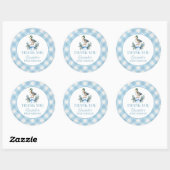 Sticker Rond Blue Baby Boy Mallard Duck Baby shower (Feuille)