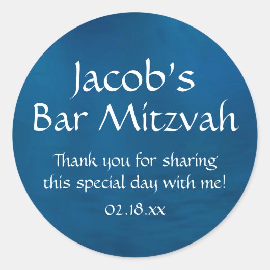 Sticker Rond Blue Bar Mitzvah (Devant)