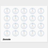 Sticker Rond Blue Bear Bearly Wait Baby Shower  (Feuille)