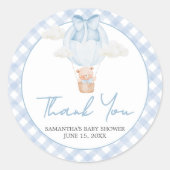 Sticker Rond Blue Bear Bearly Wait Baby Shower  (Devant)