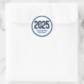 Sticker Rond Blue Bold ombrage chiffres classe de 2025 (Sac)