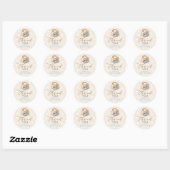 Sticker Rond Blue Bow Coffee Baby Shower Thank You (Feuille)