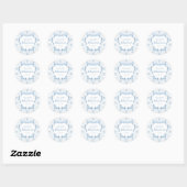 Sticker Rond Blue Bow Coquette Blue Boy baby shower (Feuille)