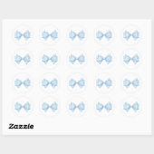Sticker Rond Blue Bow Modern Boy Baby shower (Feuille)