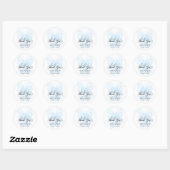 Sticker Rond Blue Bow Moderne Baby shower garçon élégant (Feuille)