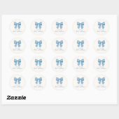 Sticker Rond Blue Bow Personalized Classic Preppy A Gift From (Feuille)