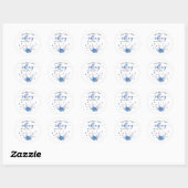 Sticker Rond Blue Bowling Anniversaire de enfant Party Favorise (Feuille)