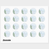 Sticker Rond Blue Bows Christmas Tree Girl Baby shower d'hiver (Feuille)