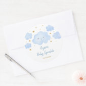 Sticker Rond Blue Boy Cloud Stars Baby Sprinkle (Enveloppe)