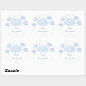 Sticker Rond Blue Boy Cloud Stars Baby Sprinkle (Feuille)