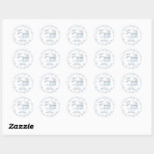 Sticker Rond Blue Bubble Bath Animal Baby Shower (Feuille)