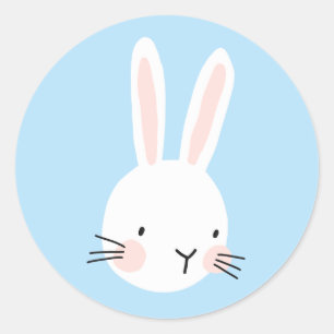 Sticker Rond Blue Bunny personnalisé