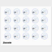 Sticker Rond Blue Burger BBQ Baby Shower (Feuille)